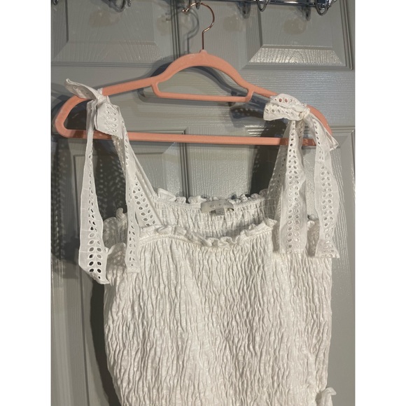 Anthropologie Stephanie Smocked Eyelet Tank With Bows NWT SZ L-XL - Picture 9 of 16